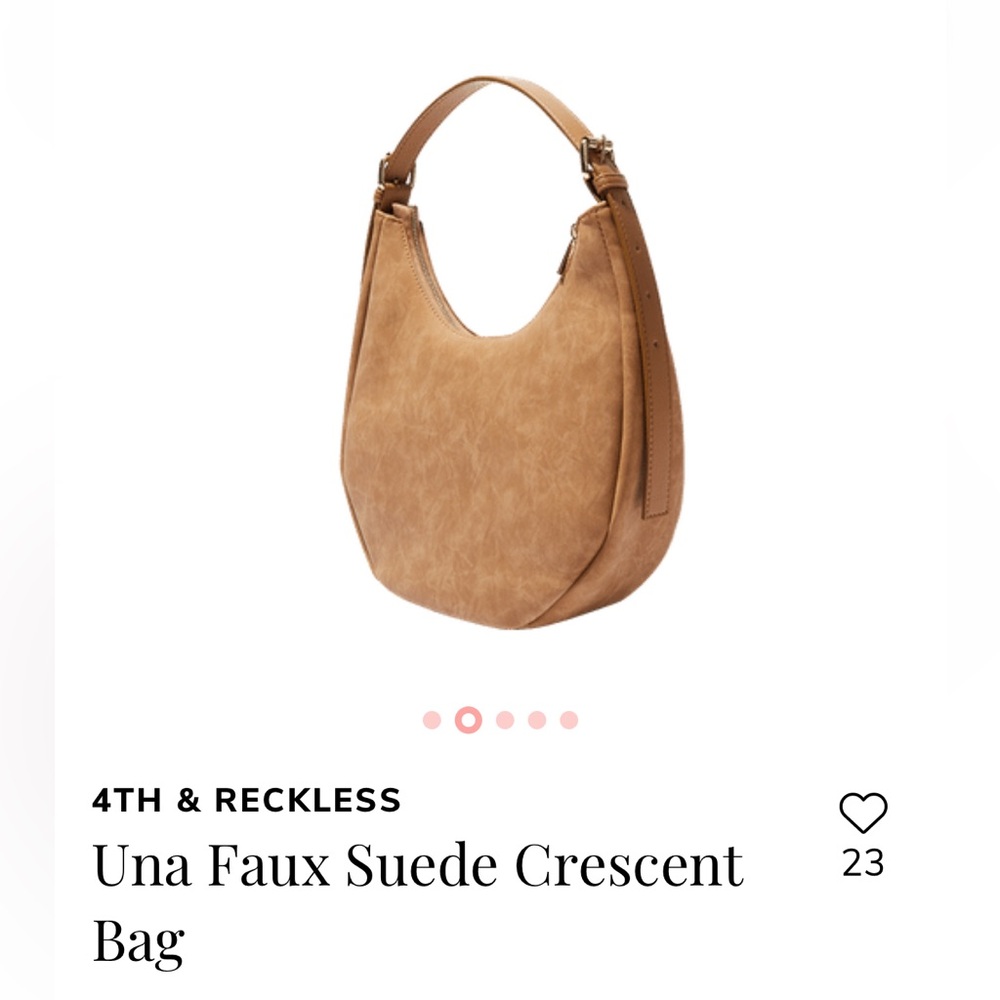 4th & Reckless - Una Faux Suede Crescent Bag